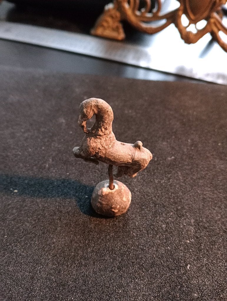 18eeuws loden Paardtje op standaart, Antiek en Kunst, Antiek | Speelgoed, Ophalen of Verzenden