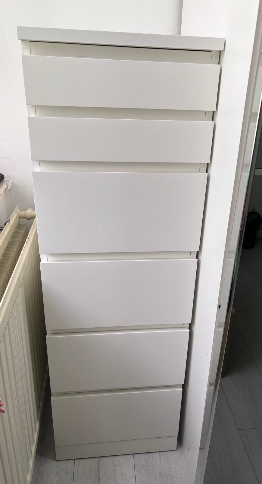 Ladenkast Malm - 6 lades met spiegel in de bovenste klep, Ophalen, Overige materialen, Minder dan 50 cm, 5 laden of meer