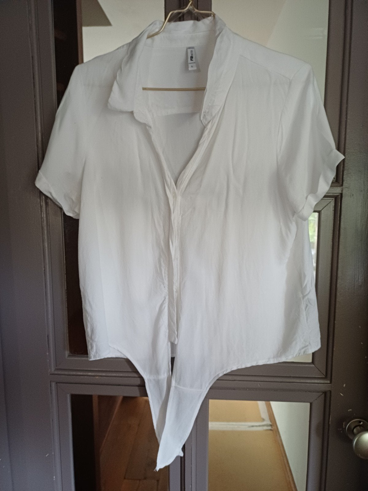 Witte blouse met knoopdetail - FB Sister - mt L zgan, Kleding | Dames, Ophalen, Wit, Maat 42/44 (L), Zo goed als nieuw