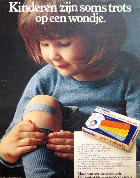20 vintage advertenties reclames Hansaplast 65-75 pleister, Ophalen of Verzenden, Gebruikt, Overige typen