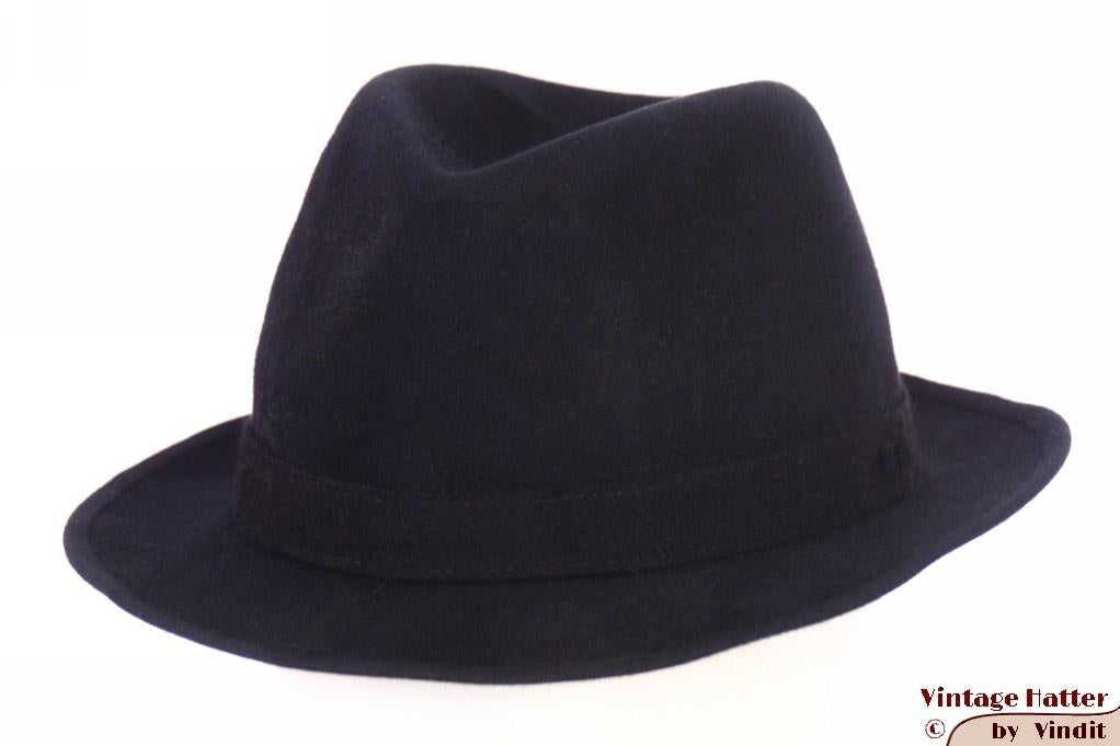 Vintage Gleufhoed Cervino zwart vilt 58 gratis verzenden NL, Hoed, Ophalen of Verzenden, 58 of 59 cm (L, 7¼ of ⅜ inch), Cervino