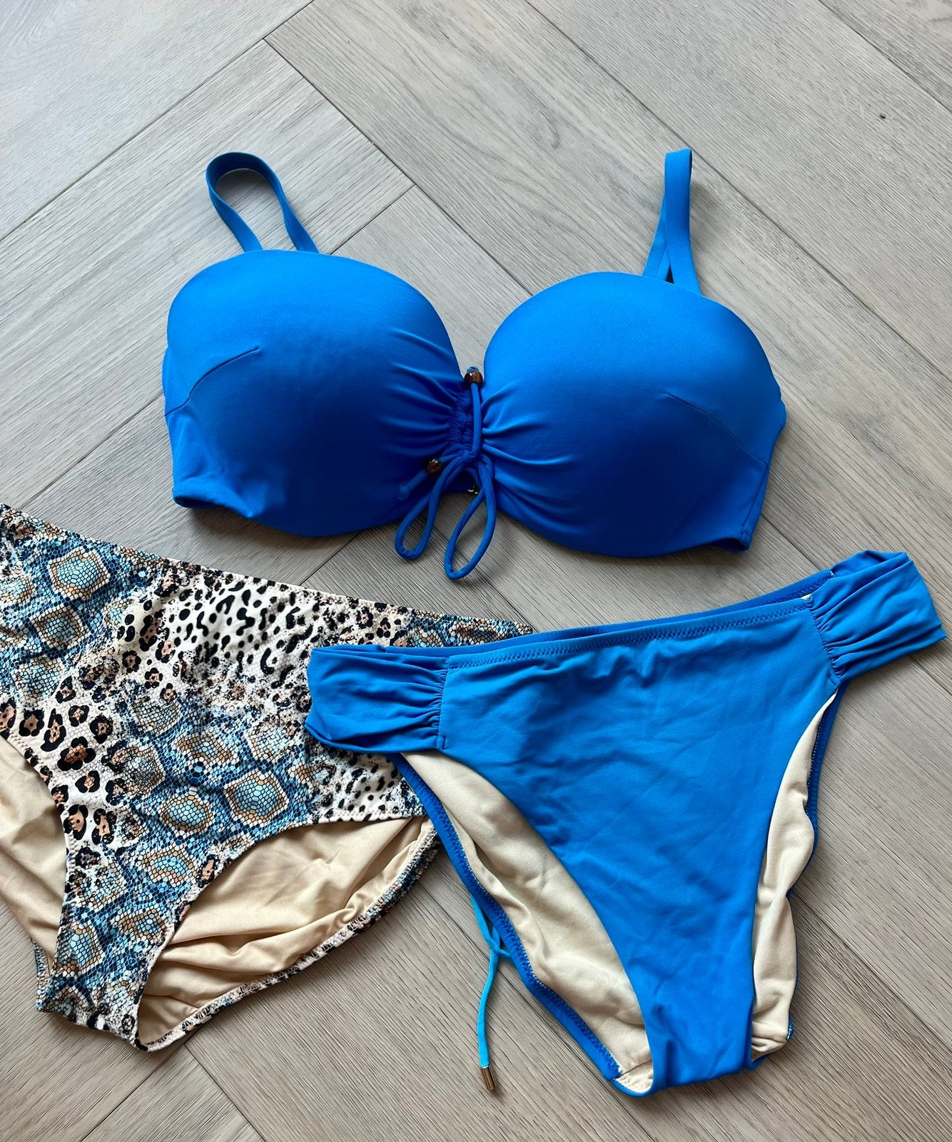 Marie Jo Swim Bikini 85D/42 Fidais ZGAN! (LEES BESCHRIJVING), Zo goed als nieuw, Bikini, Verzenden, Blauw