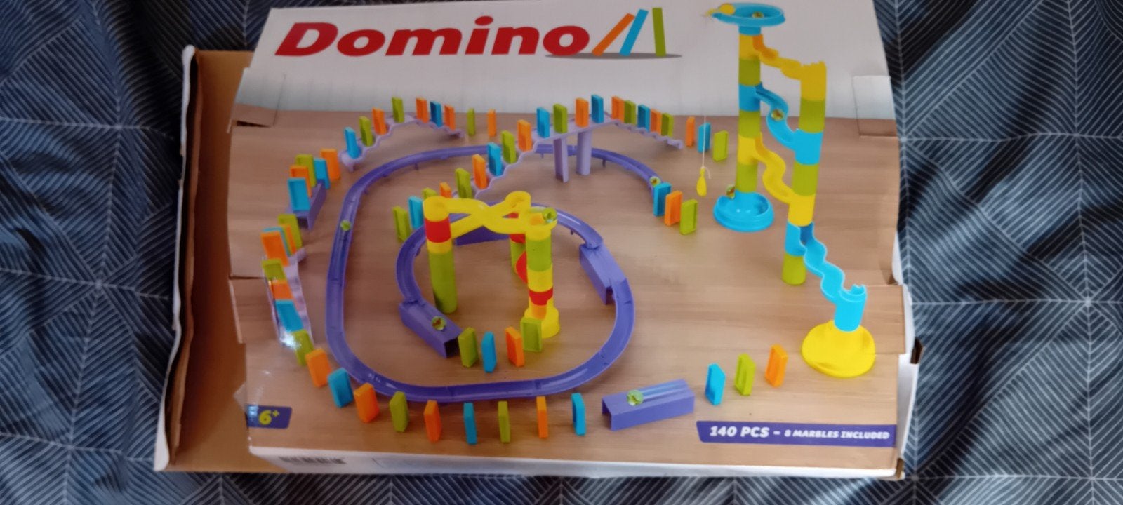 Domino baan met 140 stuks en knikkerbaan elementen, Ophalen, Nieuw, Overige merken
