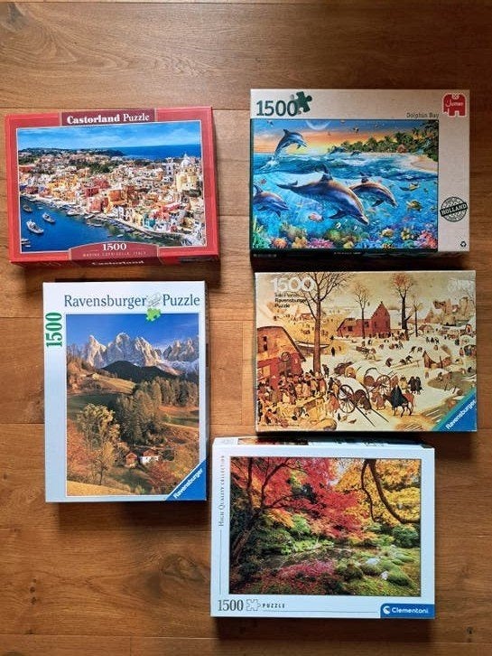 Legpuzzels 1500 stukjes - Ravensburger, Jumbo, Clementoni, Ophalen of Verzenden, 500 t/m 1500 stukjes, Gebruikt, Legpuzzel