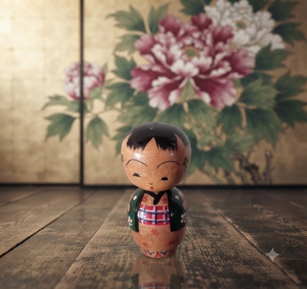 Leuke Botan Kokeshi, Hout, Verzenden, 4 cm, Japan