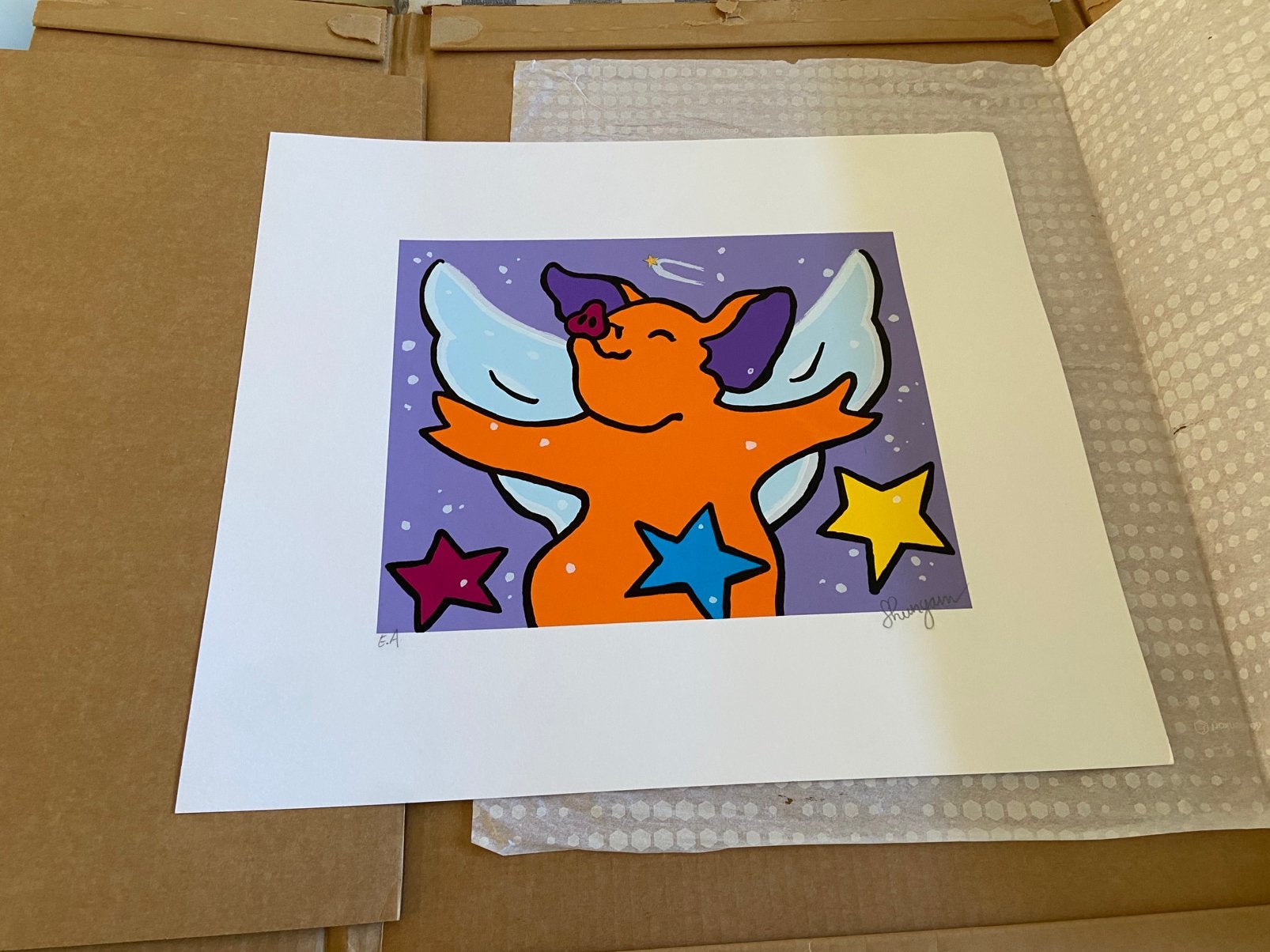 Zeefdruk E A Shunyam, Antiek en Kunst, Kunst | Litho's en Zeefdrukken, Zeefdruk, Gesigneerd, Origineel, Ophalen