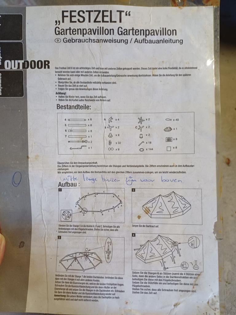 Paviljoen tent, Tuin en Terras, Partytenten, Ophalen of Verzenden, Gebruikt, Minder dan 5 meter, Paviljoen