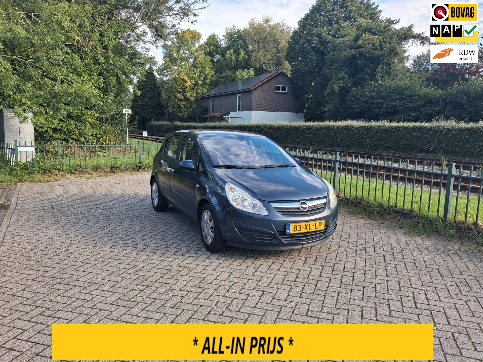 Opel Corsa 1.2-16V Enjoy 5 deurs automaat 91000km ALLINPRIJS, Stof, Gebruikt, Zwart, 4 cilinders