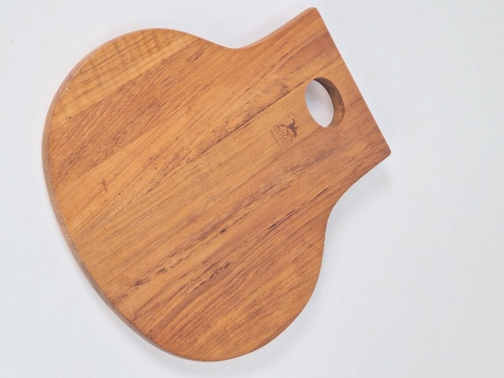 Vintage Deense Teak hout Snijplank van Nissen Denmark ‘60, Hout, Ophalen of Verzenden, Bruin, Overige typen