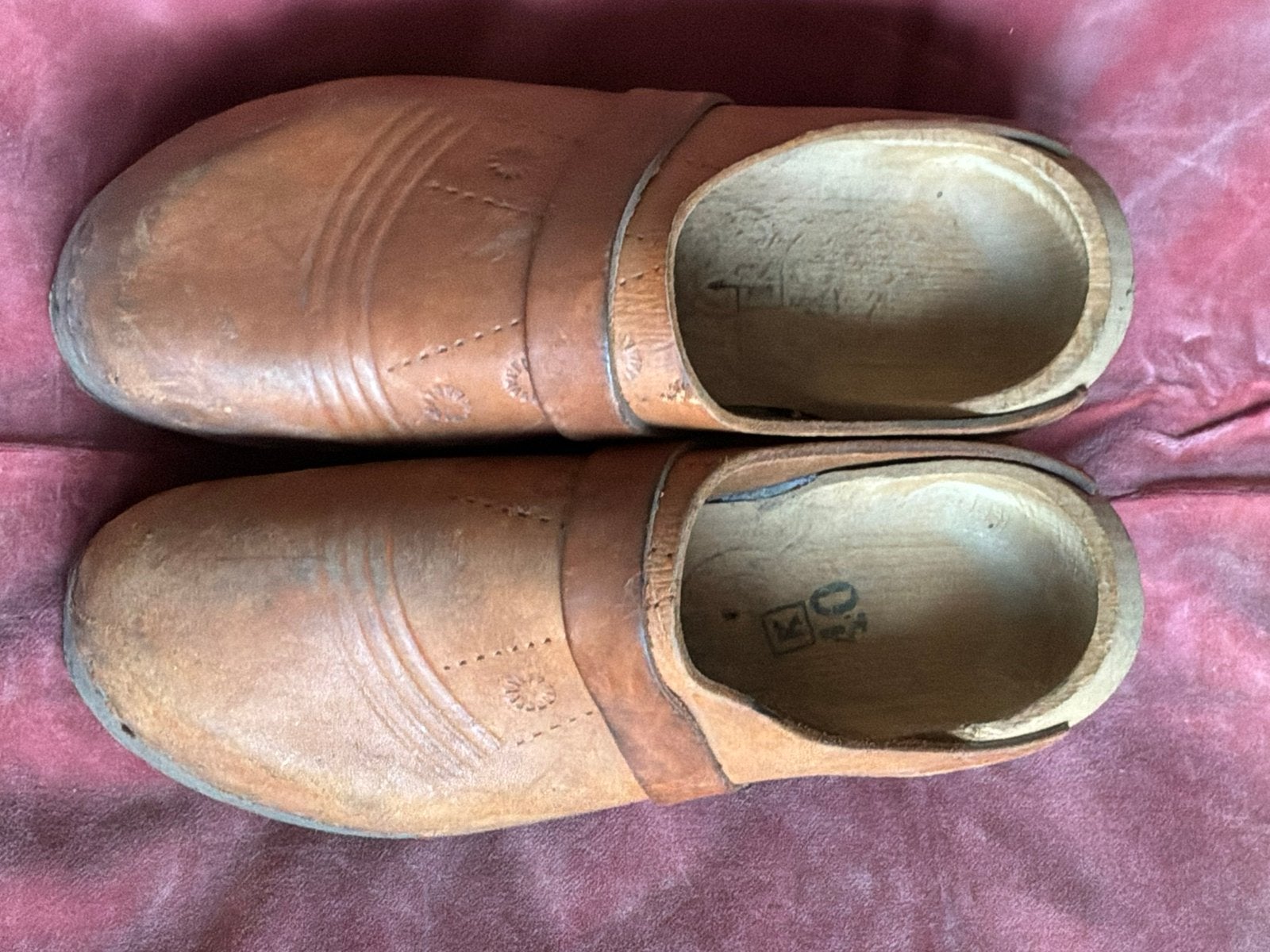 Klompen klompschoenen hout en leren bovenkant maat 40 bruin, Bruin, Overige typen, Ophalen of Verzenden, Gedragen