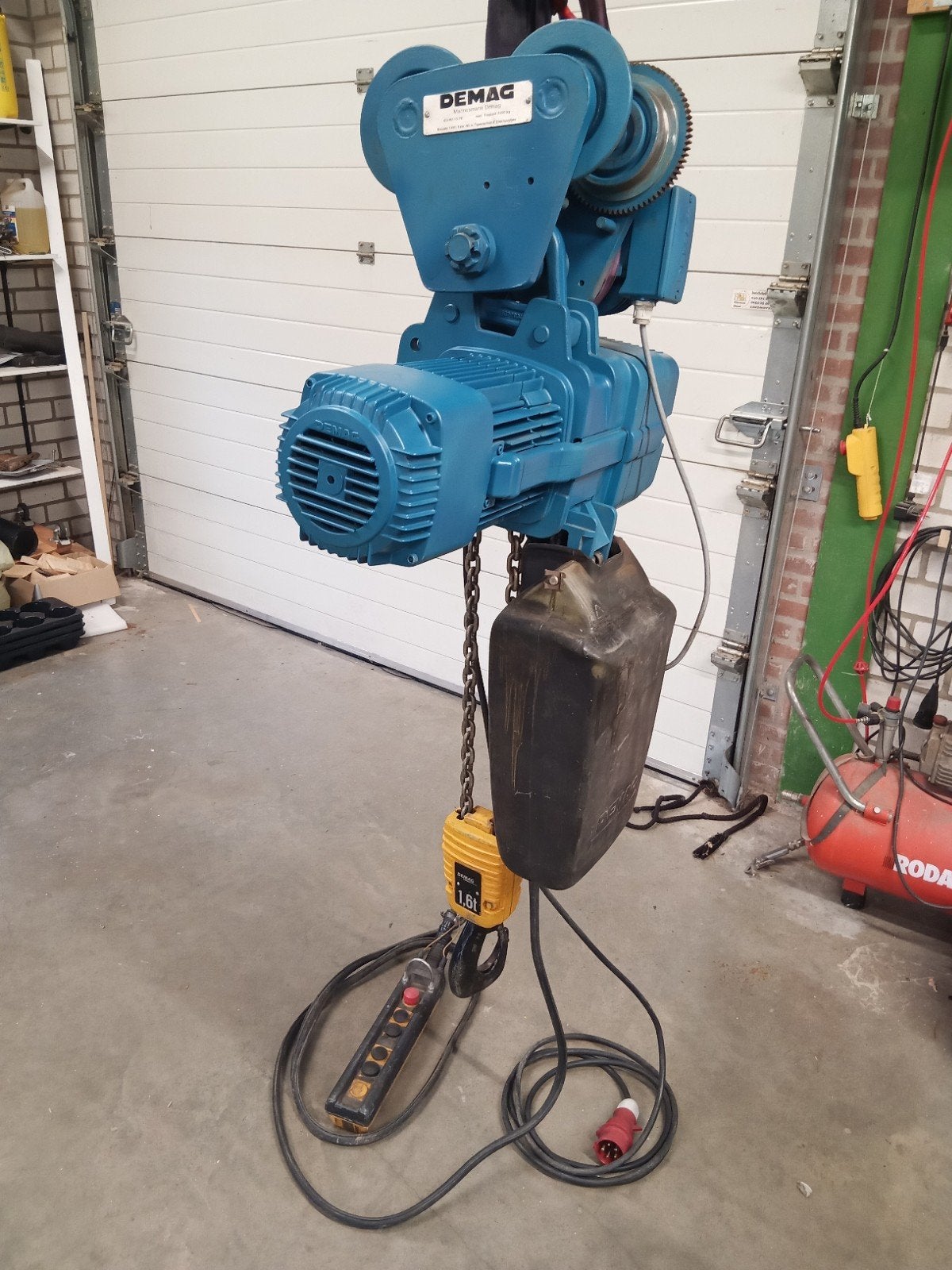 Demag takel 1600kg met elektrisch loopkat, Ophalen of Verzenden
