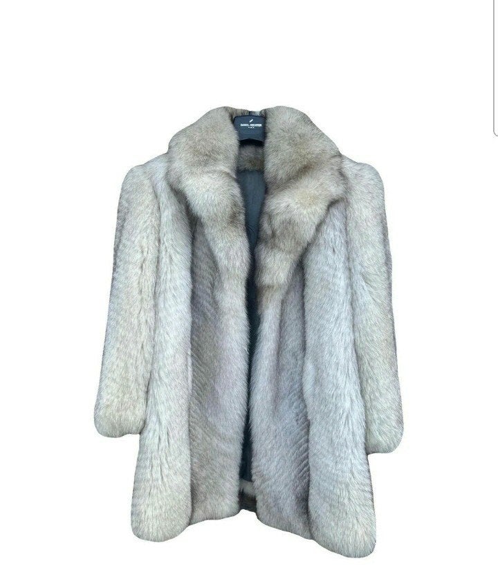 Blauwvos bontjas L/XL, Kleding | Dames, Jassen | Winter, Verzenden, Gedragen, Maat 42/44 (L), Wit