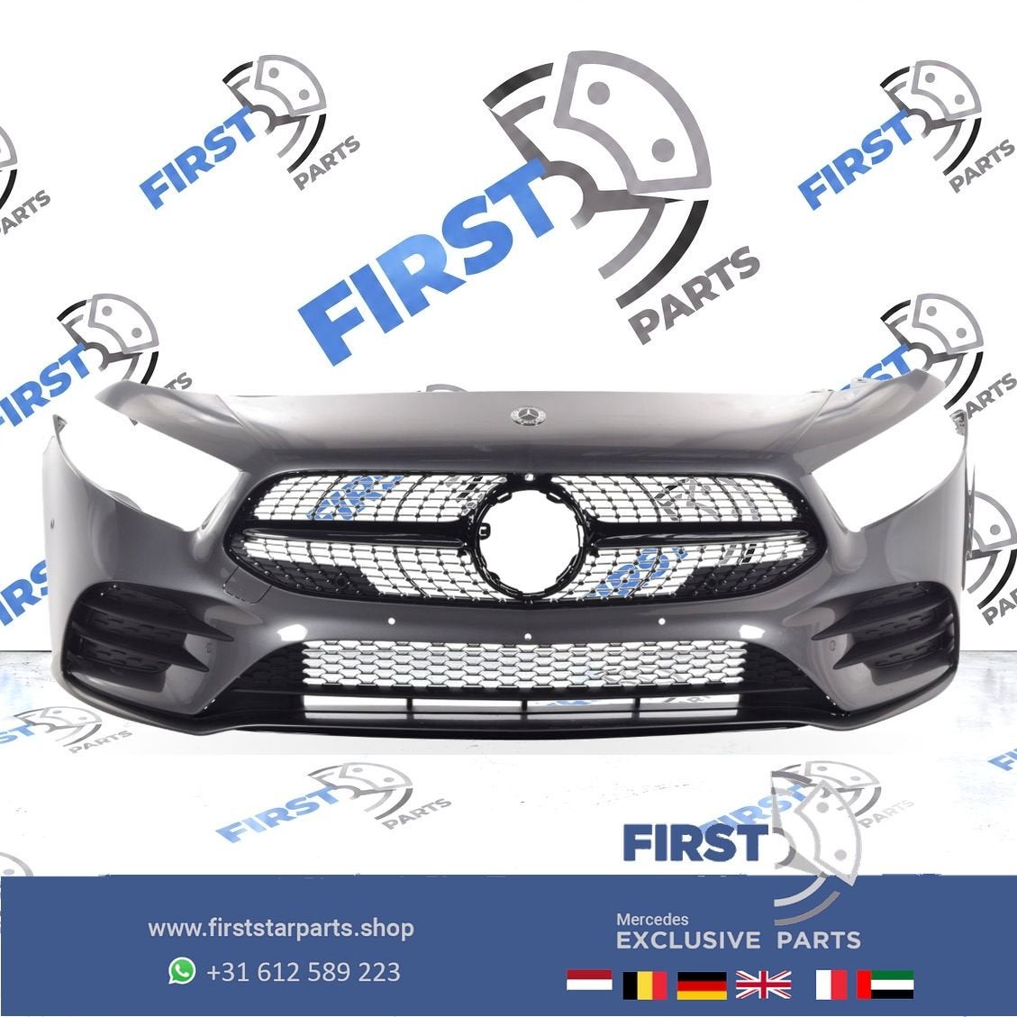 W177 BUMPER AMG LINE VOORBUMPER A KLASSE 2022 35 ZWART WIT G, Gebruikt, -, Voor, Ophalen of Verzenden