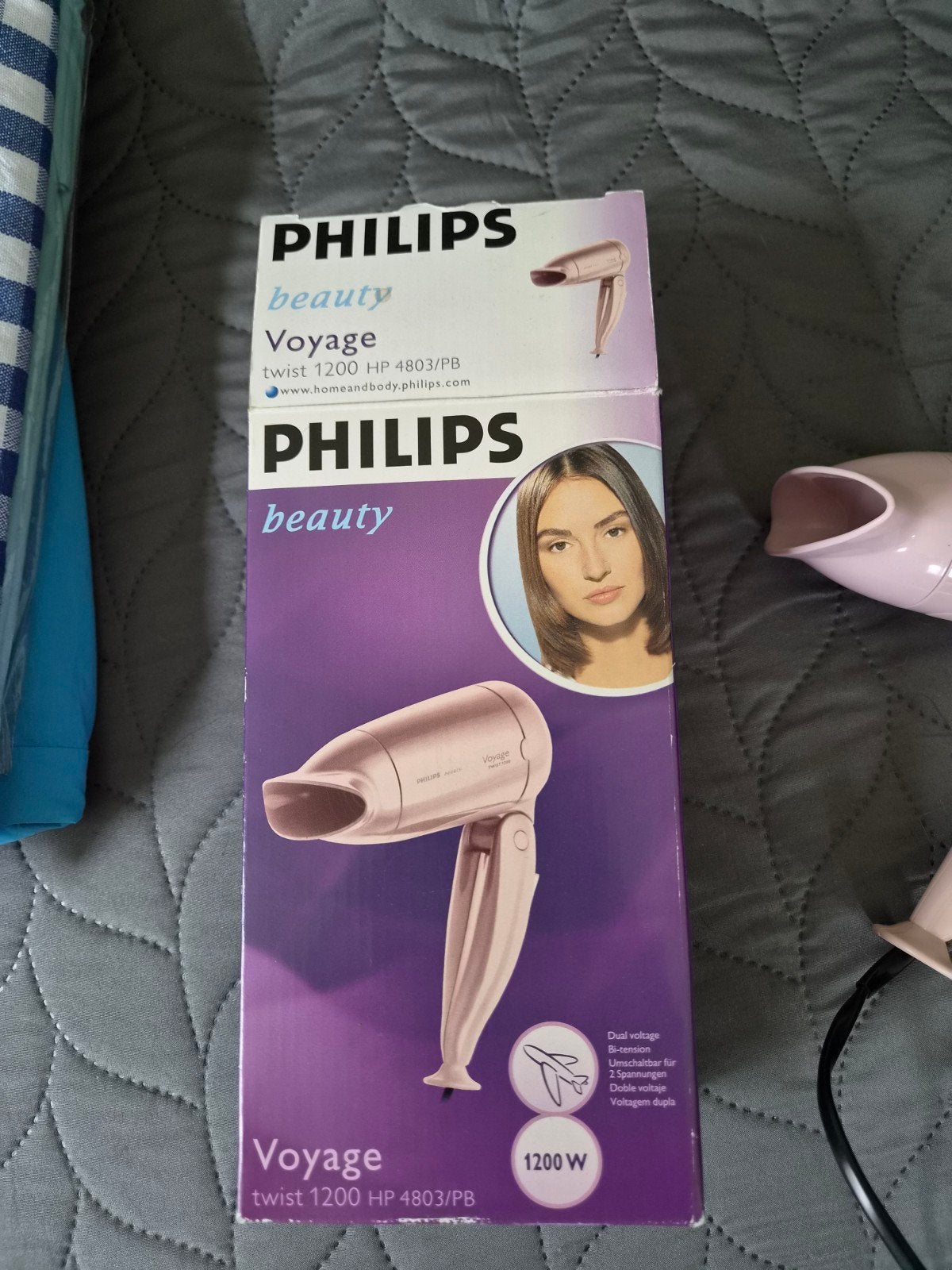 Philips Voyage Twist 1200 Reisföhn - Lichtroze, Inklapbaar, Witgoed en Apparatuur, Ophalen of Verzenden, Zo goed als nieuw, Haarverzorging
