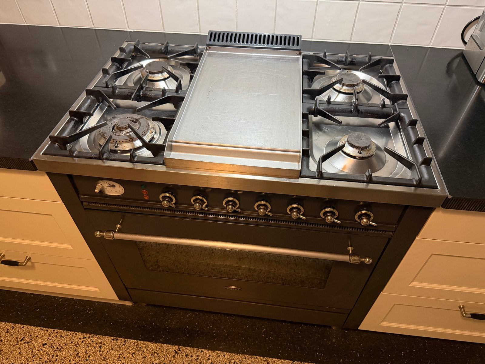 Boretti gasfornuis met elektrische oven - 90cm breed, Gebruikt, 60 cm of meer, Ophalen of Verzenden, Gas