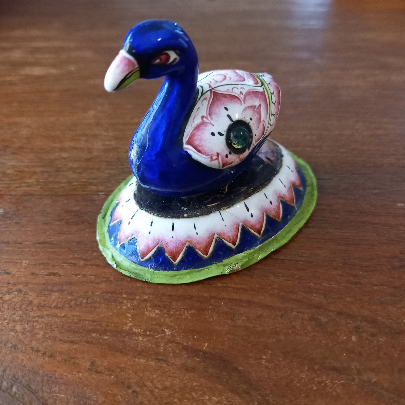 Vintage Indiase Meenakari Eend / Zwaan – Handgemaakt Messing, Ophalen of Verzenden