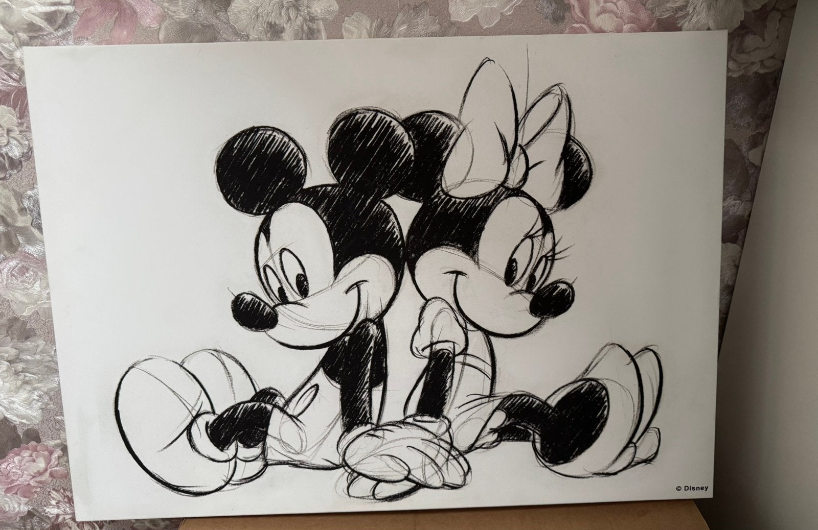 Disney Mickey en Minnie Mouse Canas Schilderij, Ophalen of Verzenden, Mickey Mouse, Zo goed als nieuw, Overige typen