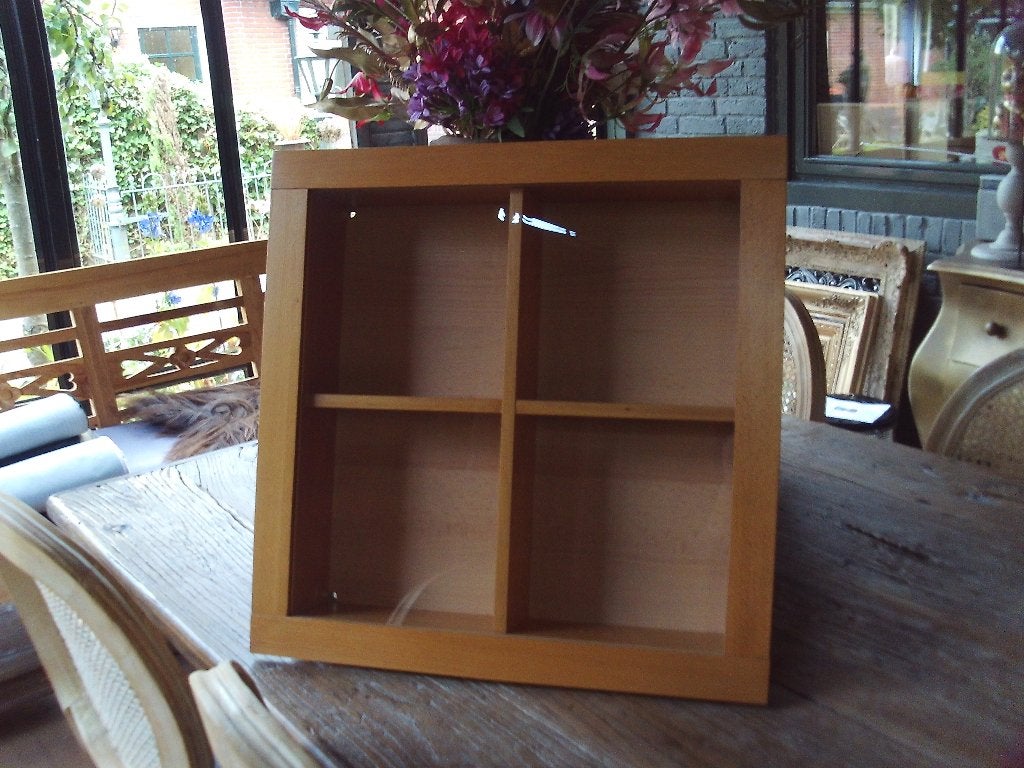 Platte Houten Wandkastje/Vitrinekastje 50x50x10 cm, Ophalen, Overige houtsoorten, 50 tot 100 cm, Minder dan 25 cm
