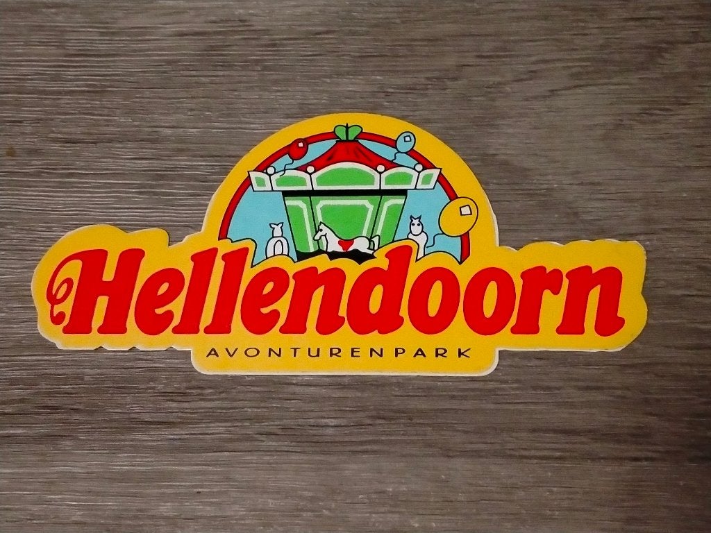 Avonturenpark Hellendoorn draaimolen vintage sticker park, Ophalen of Verzenden, Gebruikt, Overige typen