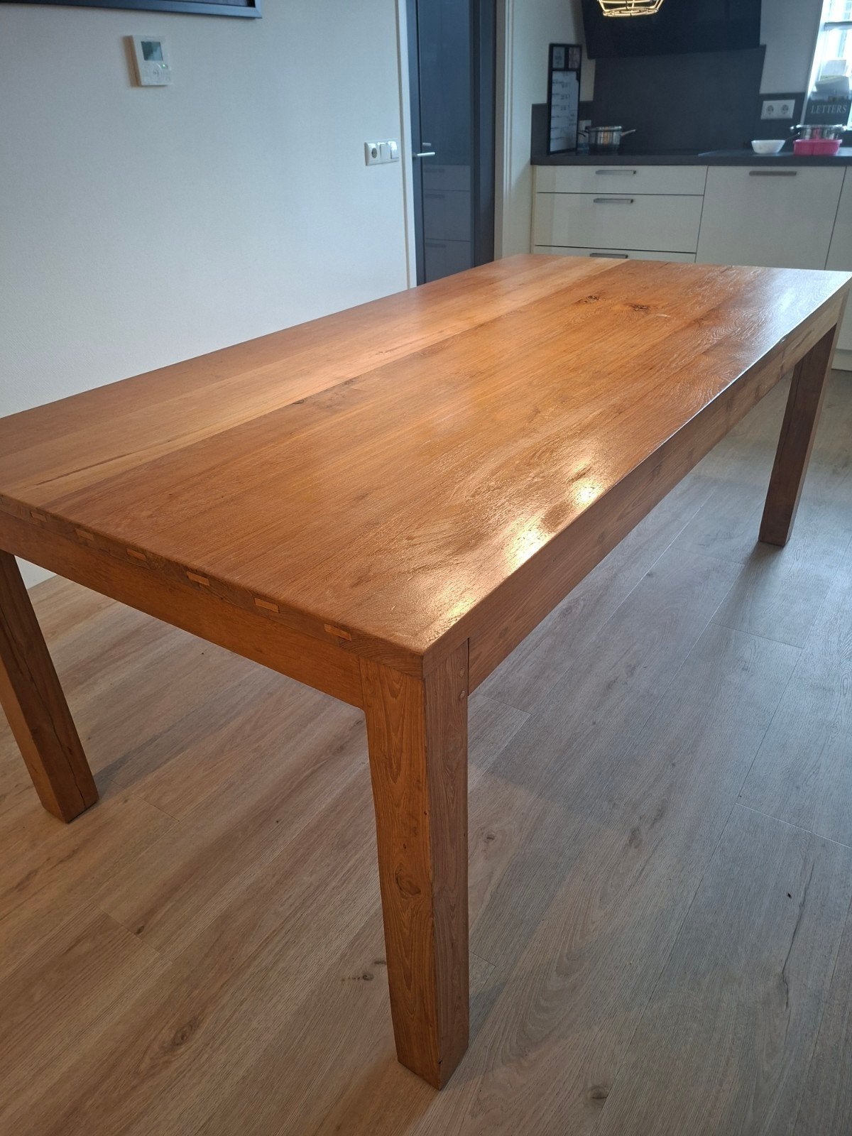 Teak eettafel keukentafel 2x1 meter, Huis en Inrichting, Tafels | Eettafels, Ophalen, Teakhout, 200 cm of meer, 50 tot 100 cm