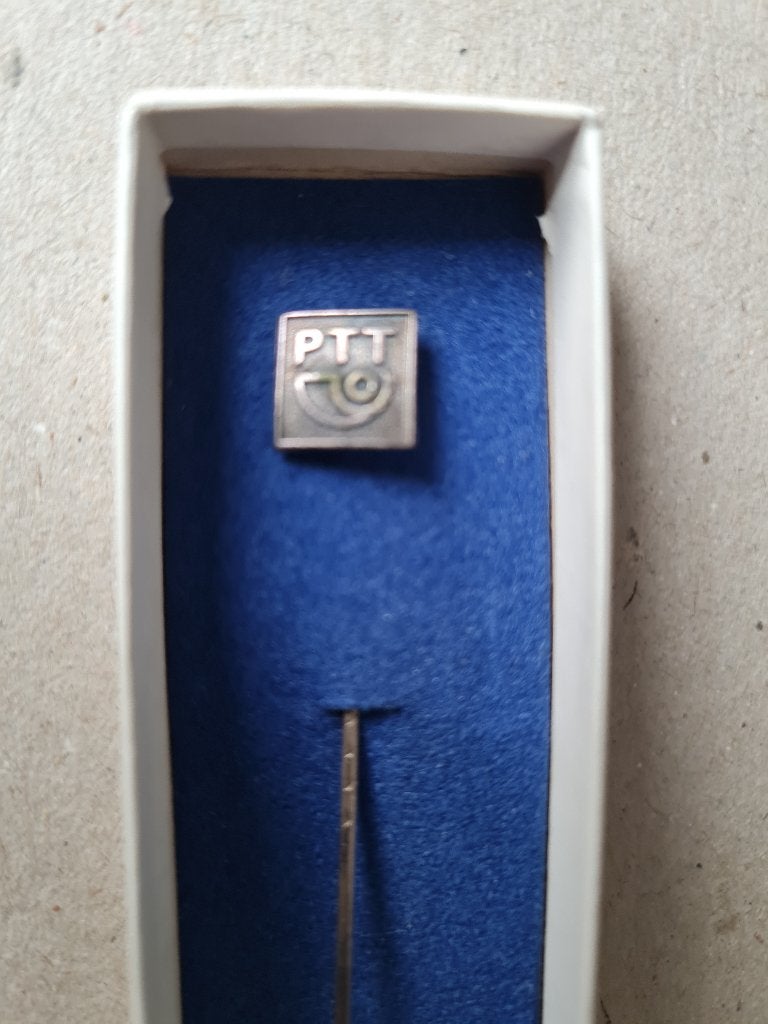 Zilveren PTT speld (nieuw) in originele doos, Ophalen of Verzenden, Nieuw, Overige onderwerpen, Speldje of Pin