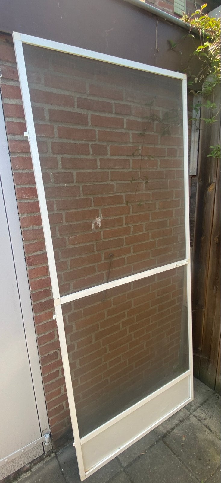 Witte Hordeur, Doe-het-zelf en Verbouw, Deuren en Horren, Ophalen, Kunststof, Gebruikt, 80 tot 100 cm