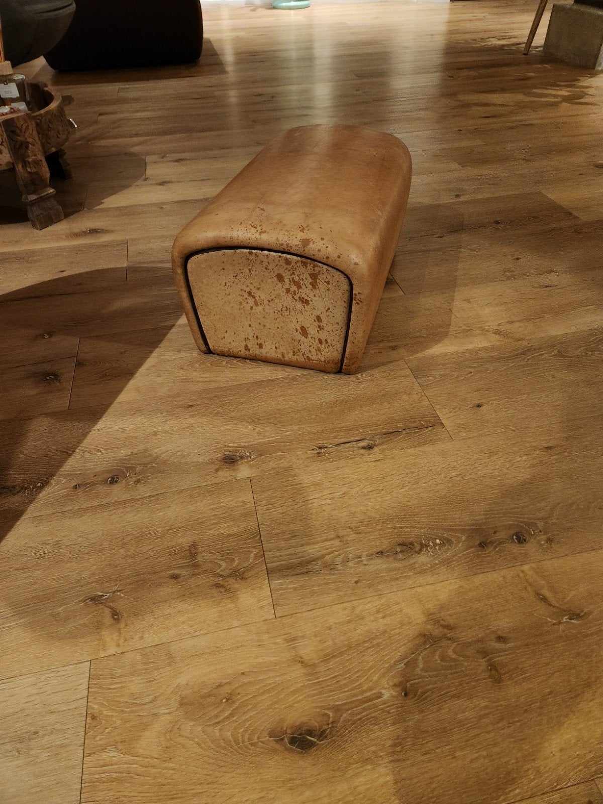 Leren poef van turnbok - uniek en stijlvol, Ophalen, Gebruikt, Industrieel, Vintage, Robuust, 75 tot 100 cm