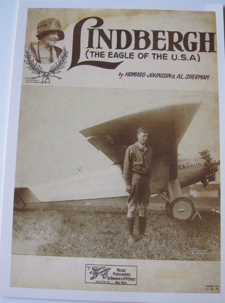 Lindbergh - the eagle of the U.S.A. voorkant liedtekst, Verzenden, 1980 tot heden, Ongelopen, Overige thema's