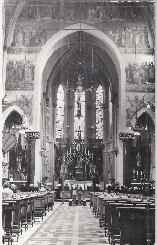 X4 gelopen ansichtkaart kapel o l vrouwe in 't zand roermond, Ophalen of Verzenden, 1960 tot 1980, Gelopen, Limburg