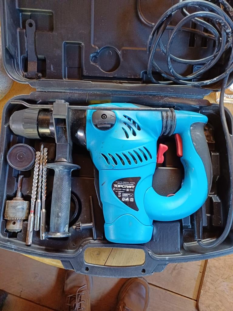 Topcraft Pneumatische Boorhamer 1050W met Koffer en Boren, Doe-het-zelf en Verbouw, Gereedschap | Boormachines, Boor- en/of Breekhamer