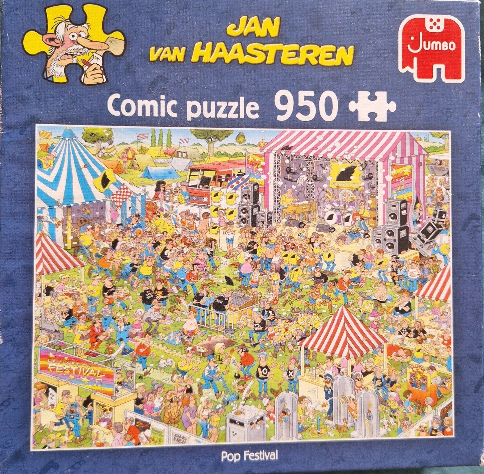Jan van Haasteren Comic Puzzel 950 stukjes - Pop Festival, Ophalen of Verzenden, 500 t/m 1500 stukjes, Gebruikt, Legpuzzel