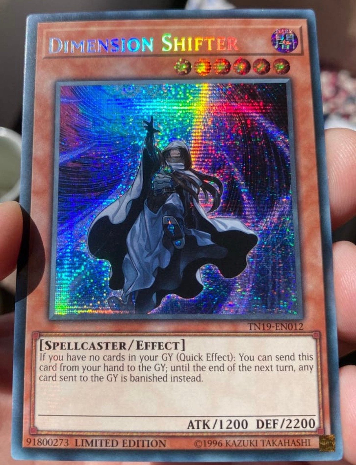 Yu-Gi-Oh! Dimension Shifter TN19 Limited Edition !, Ophalen of Verzenden, Zo goed als nieuw, Losse kaart, Foil