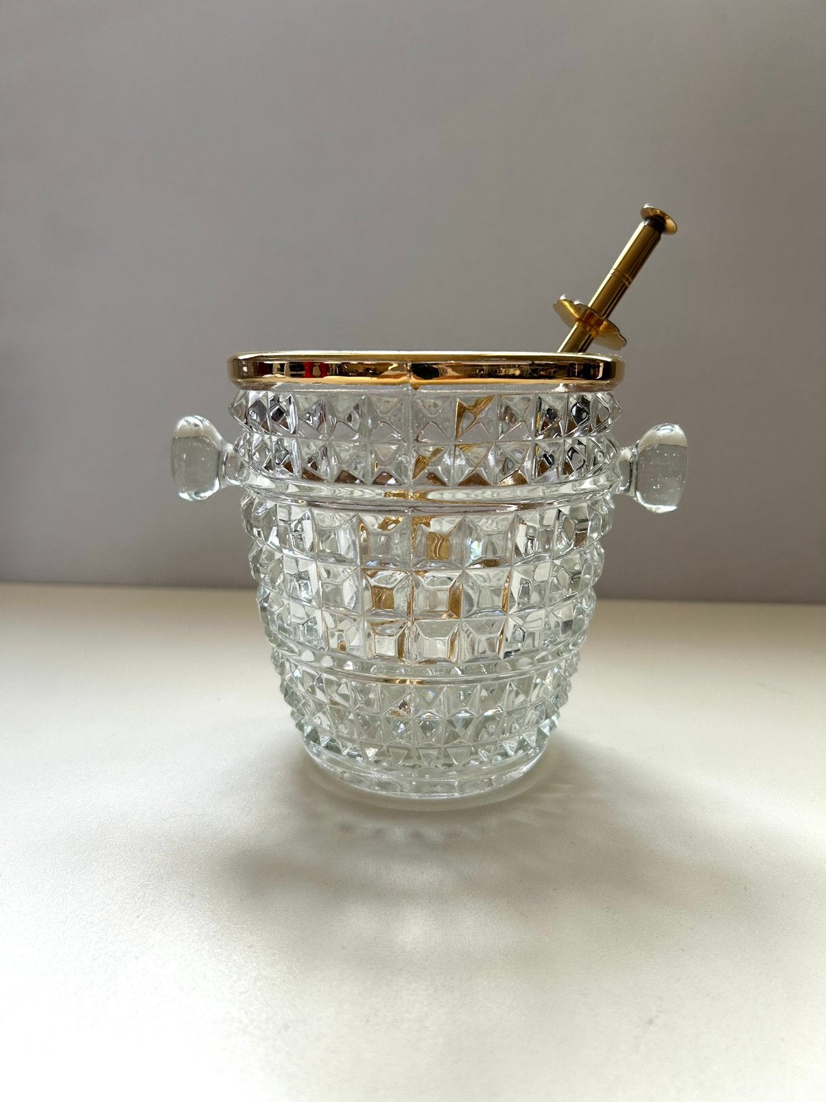 Regency ice bucket met goudkleurige ijstang, Antiek en Kunst, Ophalen of Verzenden