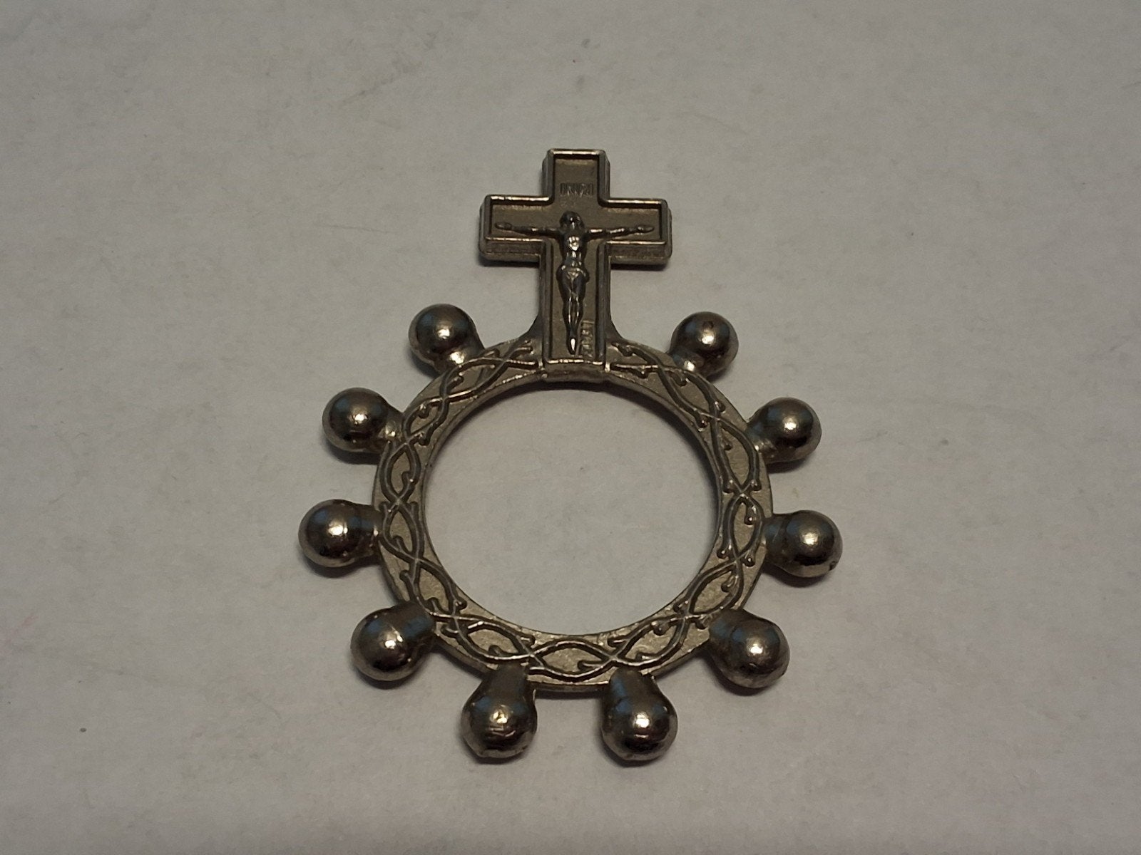 Rozenkransring met kruisje en Jezus-afbeelding, Ophalen of Verzenden