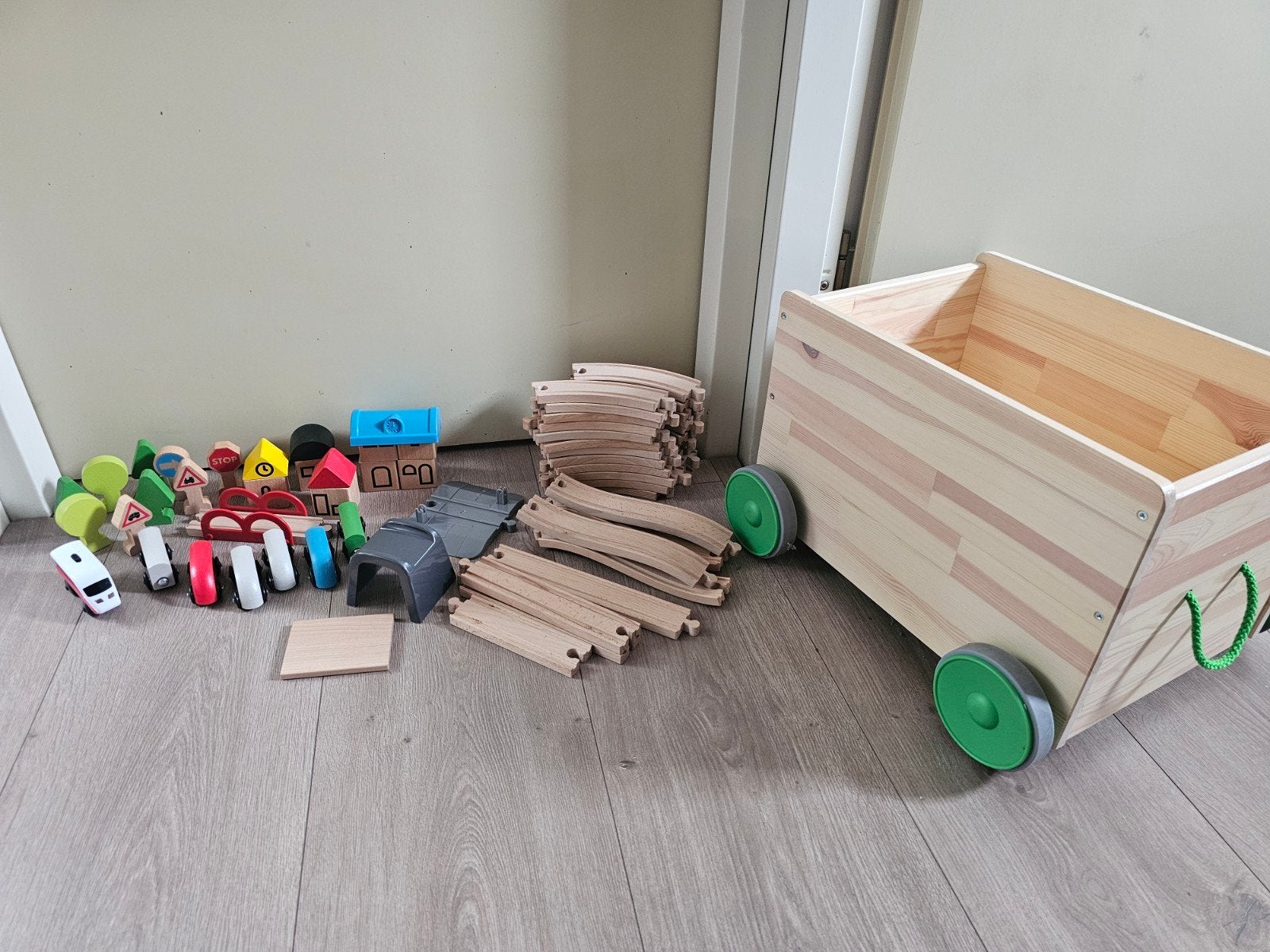 IKEA Houten Treinset met Opbergkar - Compleet, Ophalen, Gebruikt, Jongen of Meisje