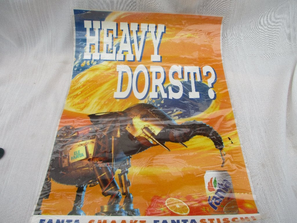 unieke Vintage Fanta Poster,Jr 70/80,v.a, 40,00e, Ophalen of Verzenden, Gebruikt, Overige typen