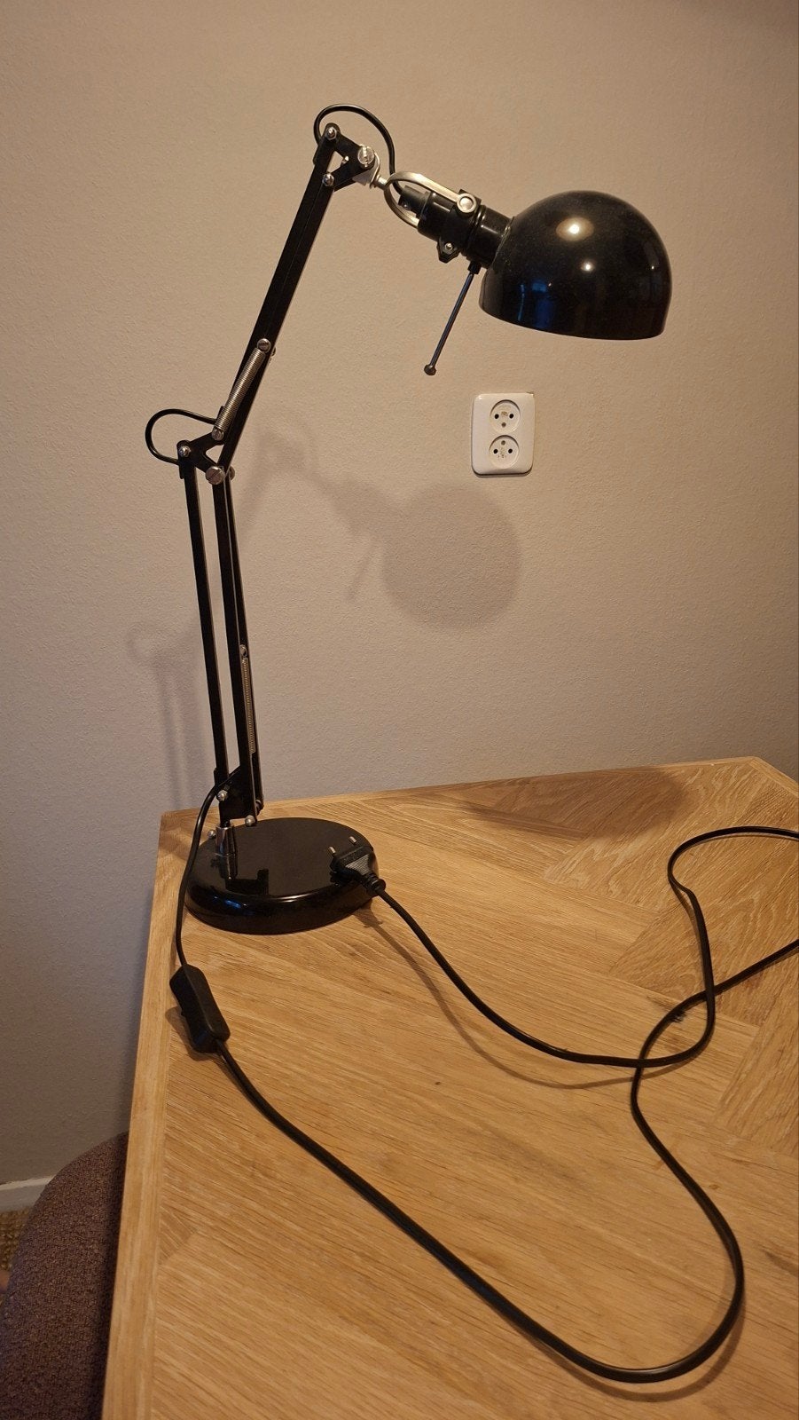 Zwarte IKEA FORSÅ bureaulamp, Ophalen, Bureaulamp, Gebruikt, Overige merken