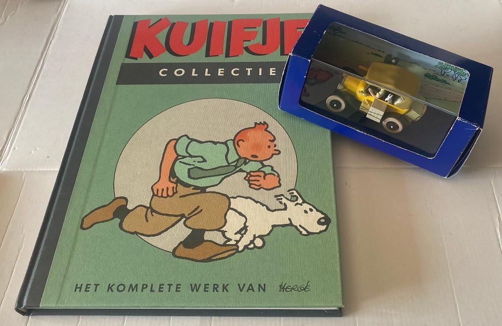 Boek 1 uit Kuifje Collectie + Ford T uit Kuifje in Afrika, Ophalen of Verzenden, Kuifje, Zo goed als nieuw, Beeldje of Figuurtje