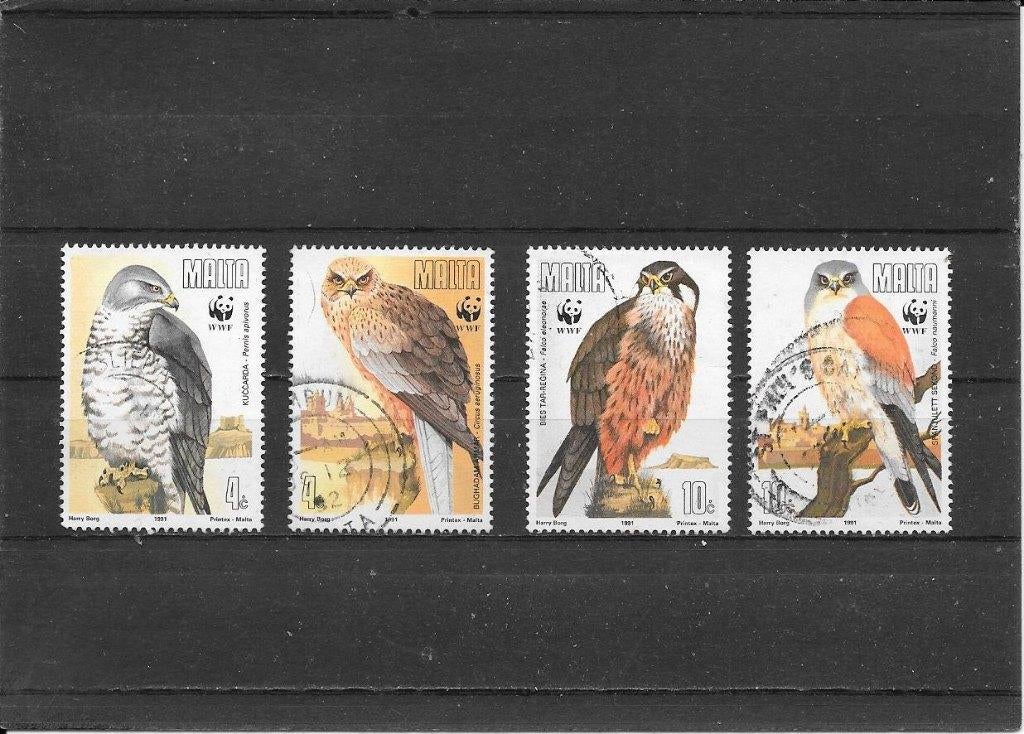 Malta vogels, Ophalen of Verzenden, Malta, Gestempeld