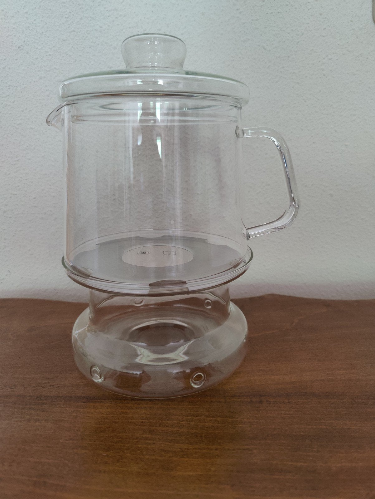 Schitterende glazen theepot met warmhouder van Douwe Egberts, Verzenden, Glas, Zo goed als nieuw, Theepot