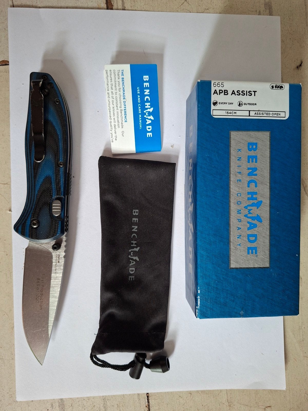 Benchmade 665 APB Assist First Production collector's item, Verzenden, Zo goed als nieuw