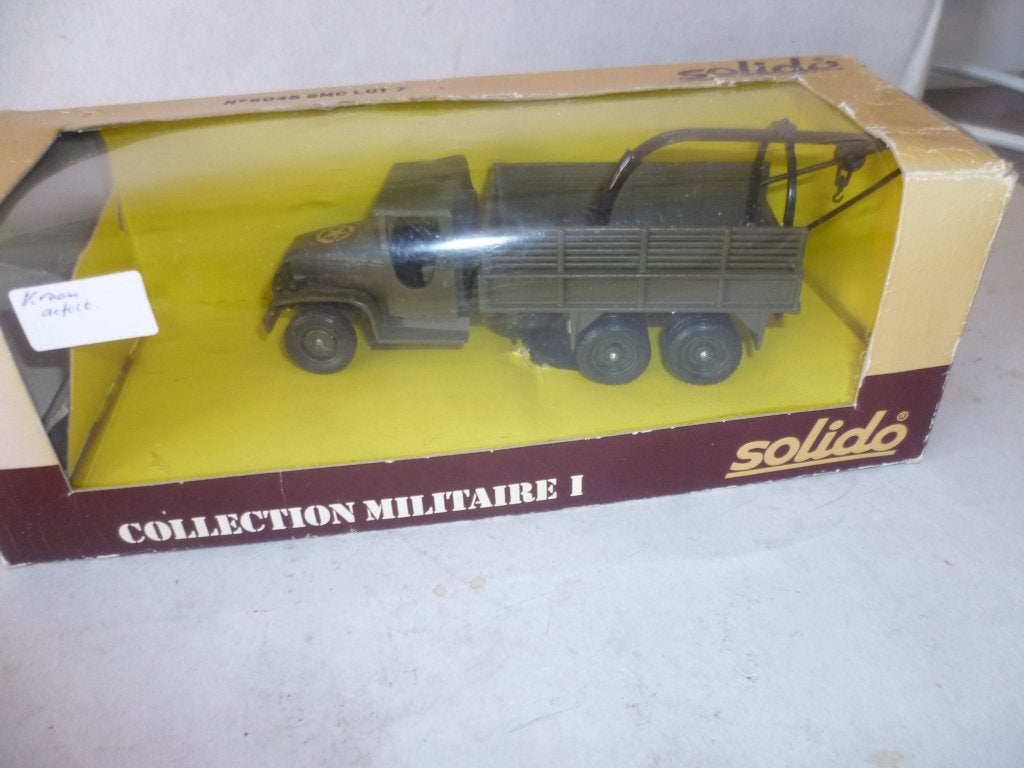 Solido 6045 GMC Lot 7 met Kraan 1:50 militair modelauto, Ophalen of Verzenden, Landmacht, Amerika, Miniatuur of Beeldje