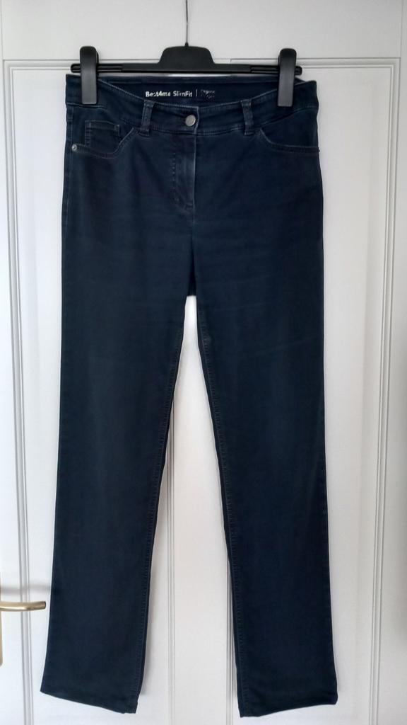 BEST4ME SLIM FIT *GERRY WEBER* DONKERBLAUWE STRETCH BROEK., Maat 38/40 (M), Blauw, Ophalen of Verzenden, Zo goed als nieuw