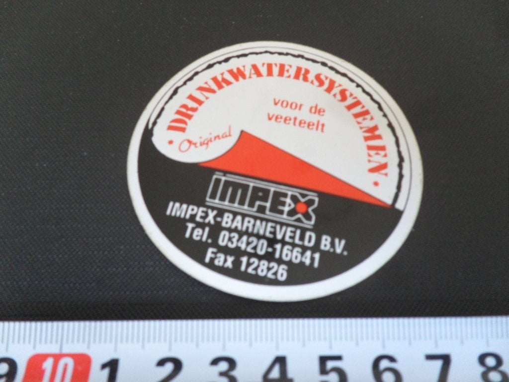 sticker Barneveld IMPEX BV Drinkwatersystemen veeteelt, Ophalen of Verzenden, Zo goed als nieuw