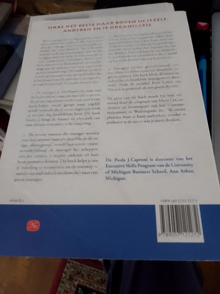 boek managementvaardigheden caproni, Ophalen, Zo goed als nieuw, Management