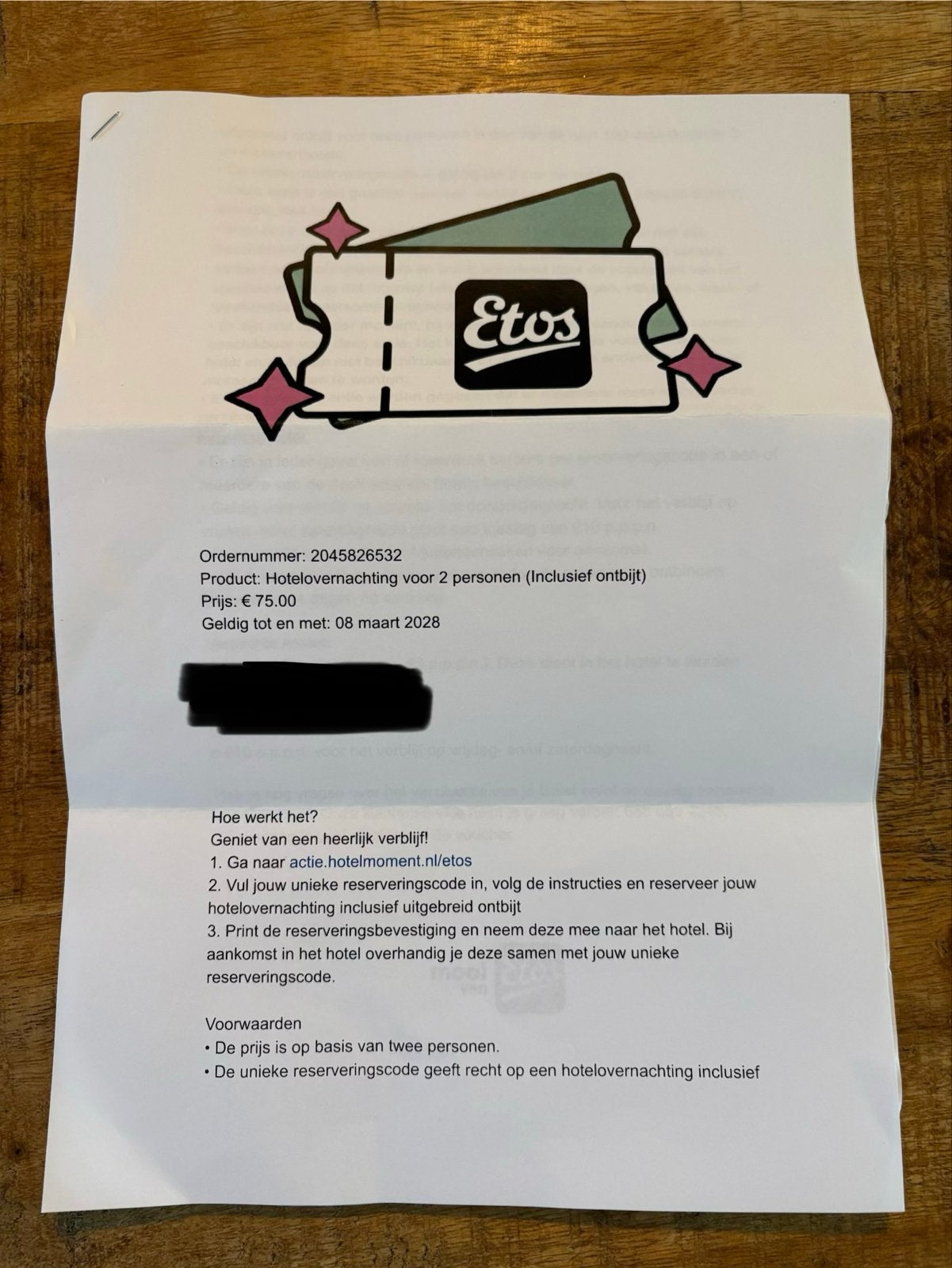 Voucher Hotelovernachting, Twee personen, 1 overnachting