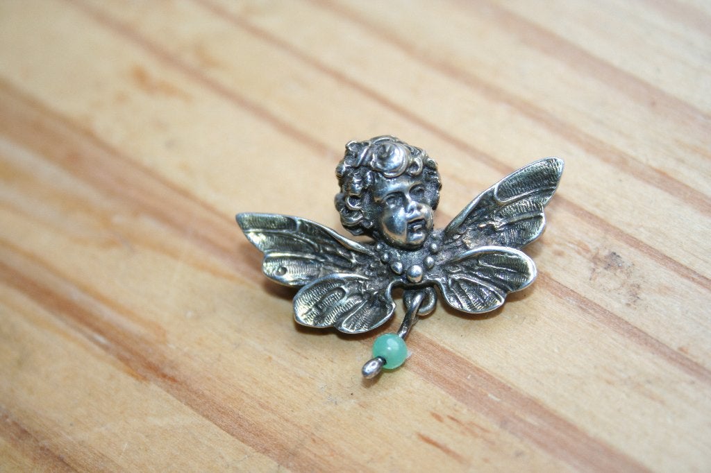 Engel broche 835 zilver 3 cm, Ophalen of Verzenden, Zilver, Broche