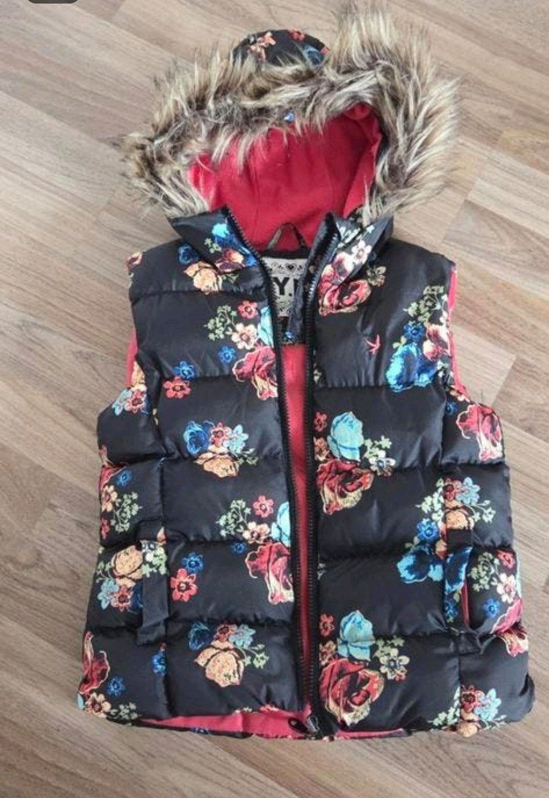Y.D. Meisjes Bodywarmer Bloemenprint Maat 134, Ophalen of Verzenden, Zo goed als nieuw, Meisje, Jas
