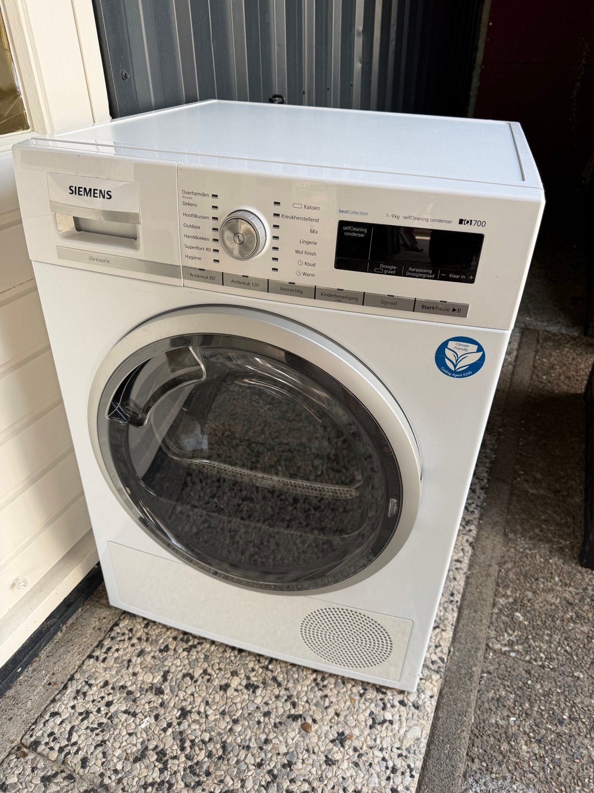 Siemens iQ700 Condensdroger 9kg - Zelfreinigende Condensor, Ophalen, Gebruikt, 8 tot 10 kg, Voorlader