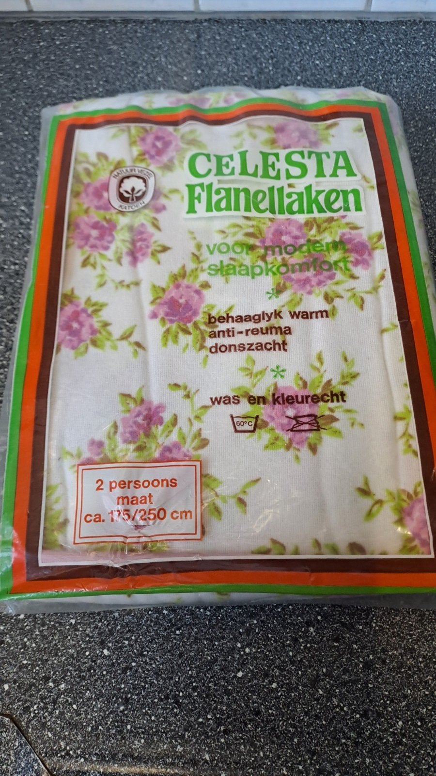 Vintage Celesta Flanellen Laken - 2 Persoons, Meerkleurig, Ophalen of Verzenden, Deken of Dekbed, Overige merken